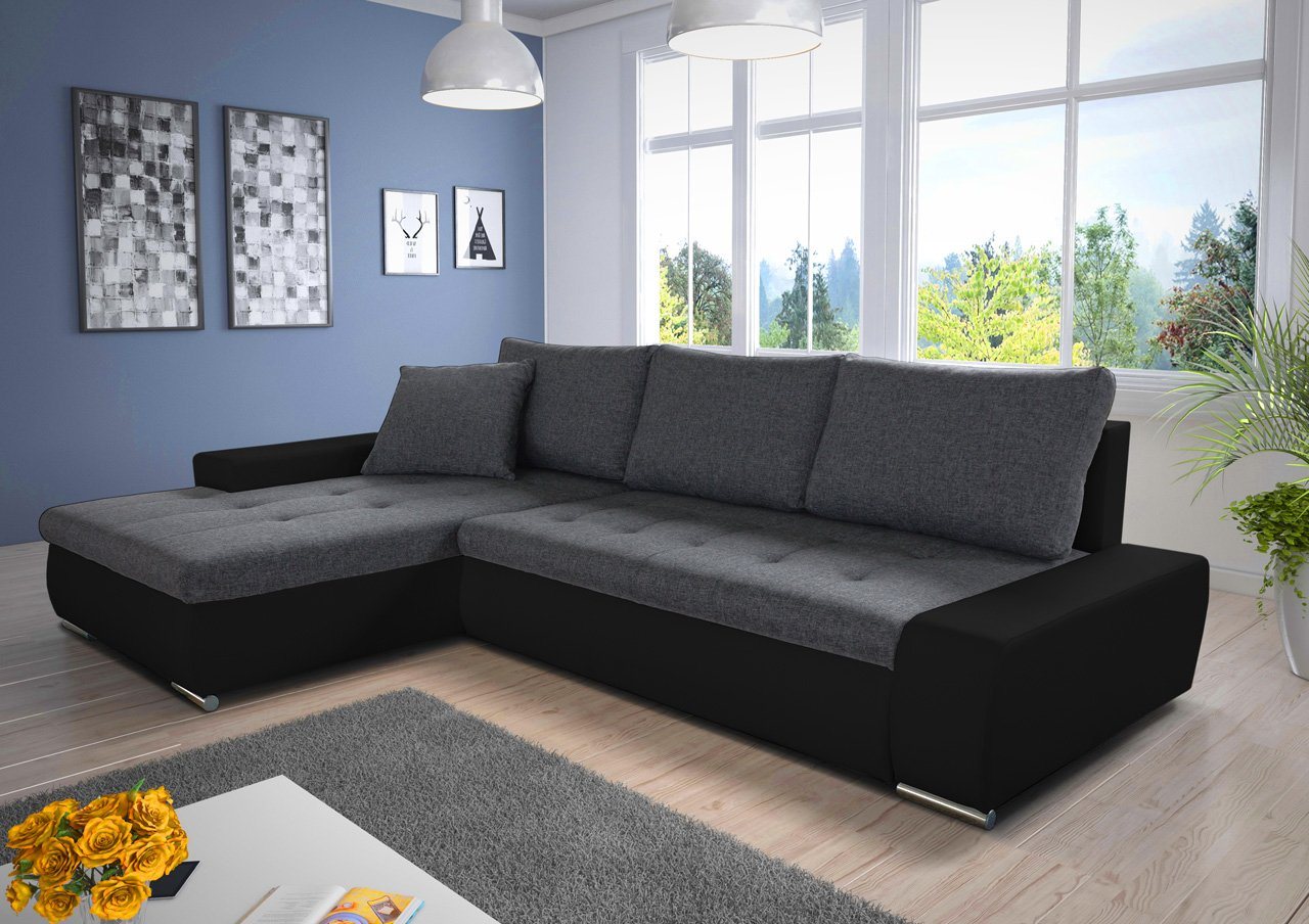 Sofnet Ecksofa Faris, mit Schlaffunktion und Bettkasten, Schlafsofa - Wohnlandschaft - Big Couch von Sofnet