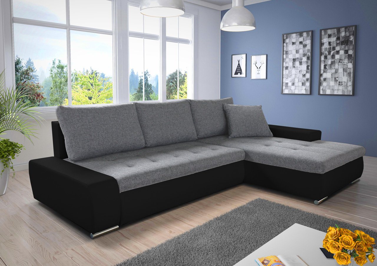 Sofnet Ecksofa Faris, mit Schlaffunktion und Bettkasten, Schlafsofa - Wohnlandschaft - Big Couch von Sofnet