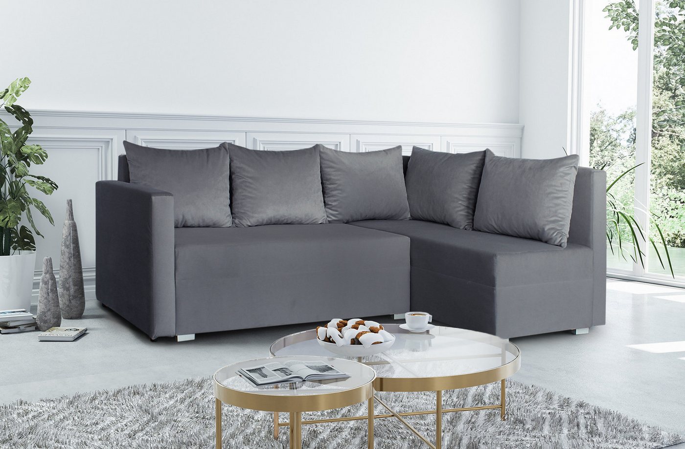 Sofnet Ecksofa Filo, mit Schlaffunktion und Bettkasten, L-Form Couch, Polstersofa, Schlafsofa von Sofnet