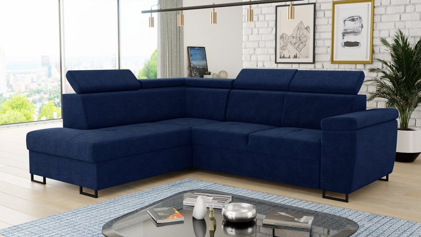 Sofnet Ecksofa Natan, mit Schlaffunktion und Bettkasten, Wohnlandschaft mit einstellbare Kopfstützen, Schlafsofa Sofnet Ecksofa Natan, mit Schlaffunktion und Bettkasten, Wohnlandschaft mit einstellbare Kopfstützen, Schlafsofa von Sofnet