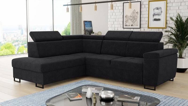 Sofnet Ecksofa Natan, mit Schlaffunktion und Bettkasten, Wohnlandschaft mit einstellbare Kopfstützen, Schlafsofa von Sofnet