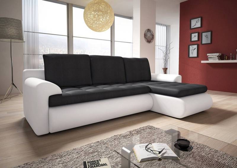 Sofnet Ecksofa Santi, mit Schlaffunktion und Bettkasten, L-Form Couch, Schlafsofa mit Wellenfeder, Bettsofa von Sofnet