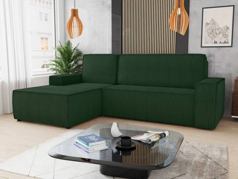 Sofnet Ecksofa Totti L, mit Schlaffunktion und Bettkasten, L-Form Couch, Cord Stoff, Schlafsofa mit Wellenfeder von Sofnet