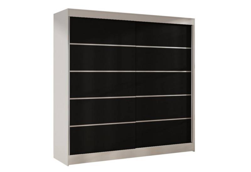 Sofnet Kleiderschrank Basti IV (mit Schiebetüren und Kleiderstange) Schwebetürenschrank mit 2 Türen, Schiebetürenschrank - 200x215x58 cm von Sofnet