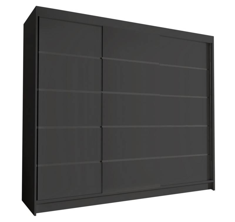 Sofnet Kleiderschrank Davos VII (mit Schiebetüren und Kleiderstange) Schwebetürenschrank mit 3 Türen, Schiebetürenschrank - 250x215x58 cm von Sofnet