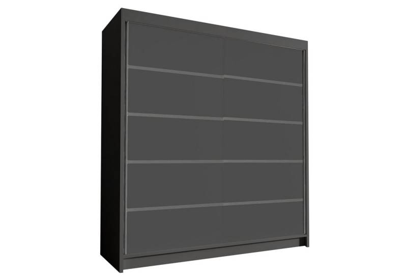 Sofnet Kleiderschrank Harry IV (mit Schiebetüren und Kleiderstange) Schwebetürenschrank mit 2 Türen, Schiebetürenschrank - 180x215x58 cm von Sofnet
