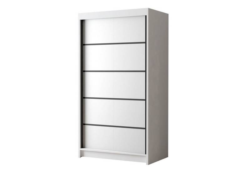 Sofnet Kleiderschrank Letto IV (mit Schiebetüren und Kleiderstange) Schwebetürenschrank mit 2 Türen, Schiebetürenschrank - 100x200x58 cm von Sofnet