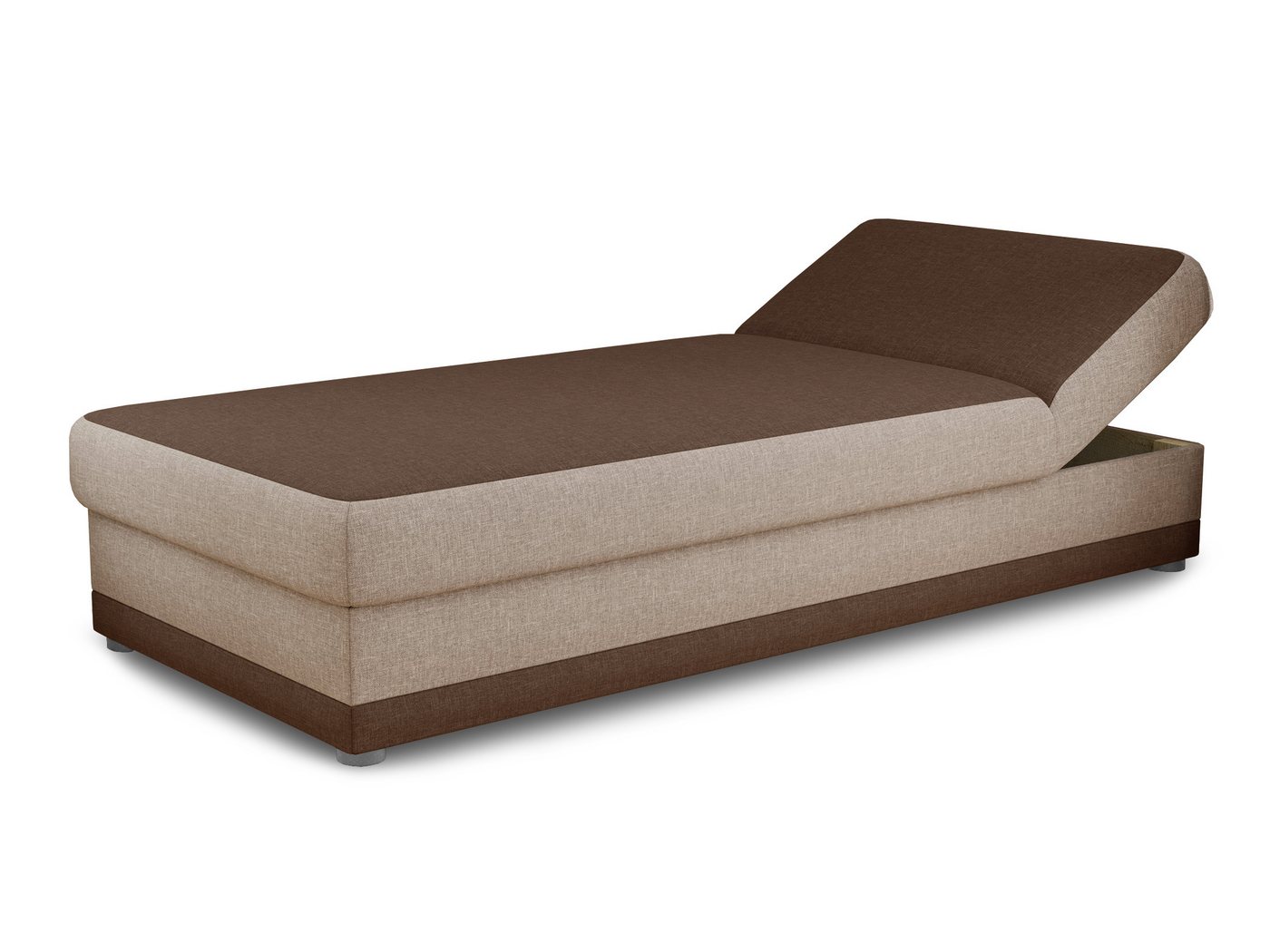 Sofnet Polsterbett Andre (mit Bettkasten und Bonell-Matratze), Einzelbett, Kinderbett, Schlafsofa - Regulierbarer Rückenlehne von Sofnet