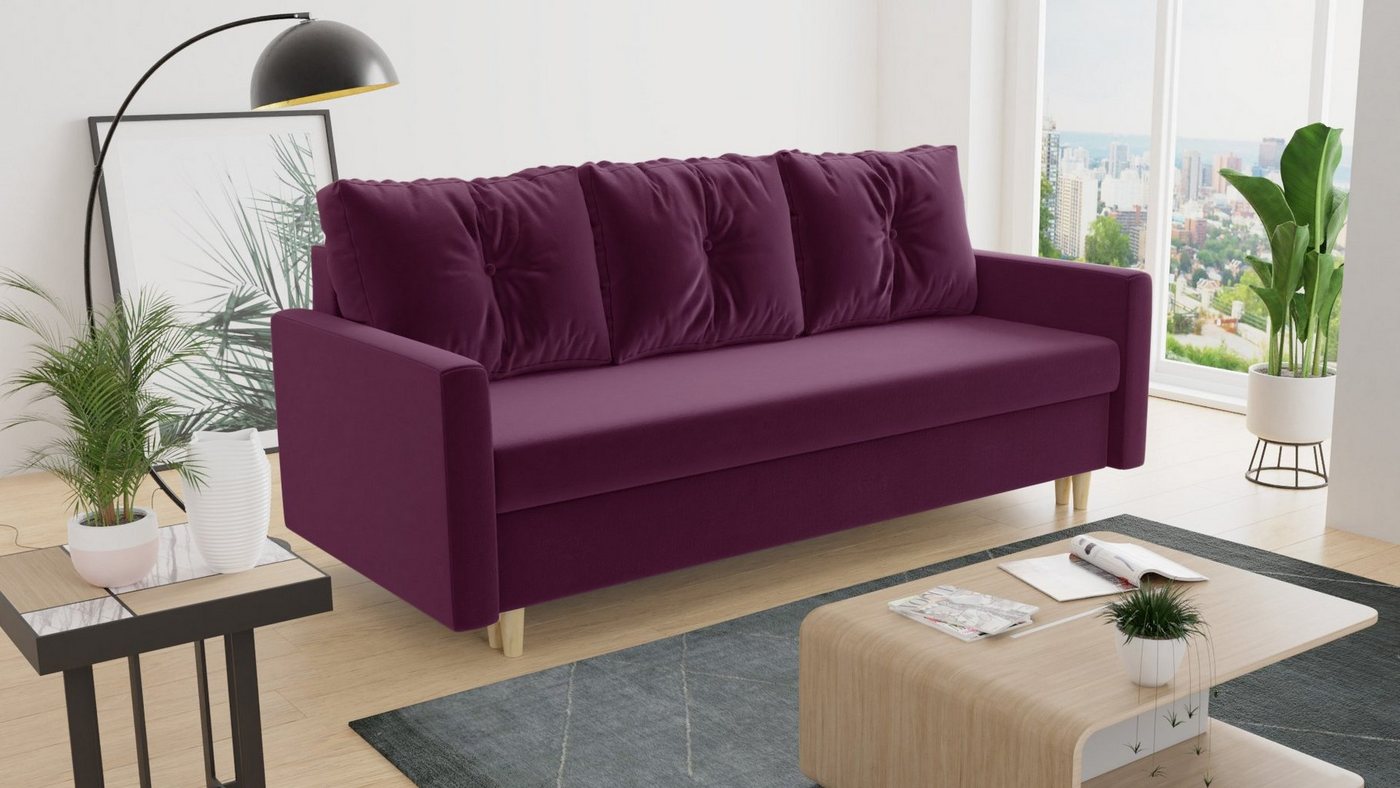 Sofnet Schlafsofa Rico, mit Schlaffunktion und Bettkasten, Bettsofa mit Holzfüße und Bonell-Ferderkern Sofnet Schlafsofa Rico, mit Schlaffunktion und Bettkasten, Bettsofa mit Holzfüße und Bonell-Ferderkern von Sofnet