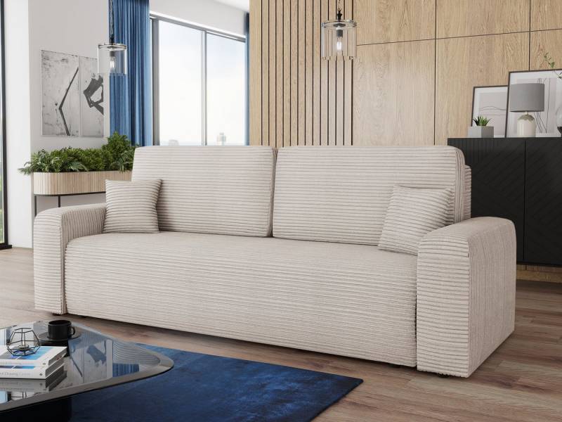 Sofnet Schlafsofa Spark, mit Schlaffunktion und Bettkasten, Bonellfederkern, Cordbezug, große Schlaffläche von Sofnet