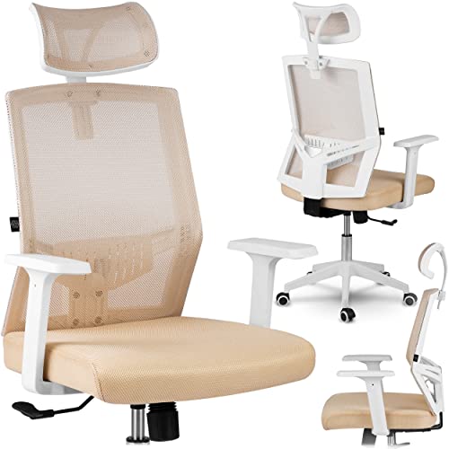 Sofotel Bürostuhl Rotar - Schreibtischstuhl Stuhl Büro mit Höhenverstellung - Bequem Praktisch - Atmungsaktives Gewebe - Stabile und Langlebige Konstruktion - 67 x 65 x 125 cm - [Beige] von Sofotel