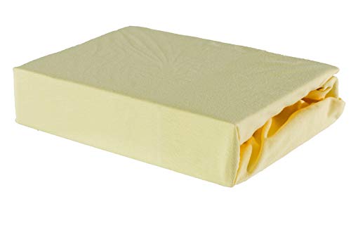 Bettlaken Spannbettlaken -- 28 Farben -- 100% Baumwolle Jerse (80 x 160 cm, Creme) von Soft Dream