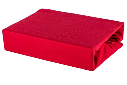 Bettlaken Spannbettlaken 80/160 80x160 Baumwolle Jersey 100% aus Polen (Rot, 80 x 160 cm) von Soft Dream