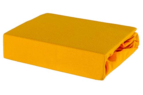 Bettlaken Spannbettlaken mit Öko-Tex! 28 Farben 100% Jersey (90 x 160 cm, Sonnig) von Soft Dream