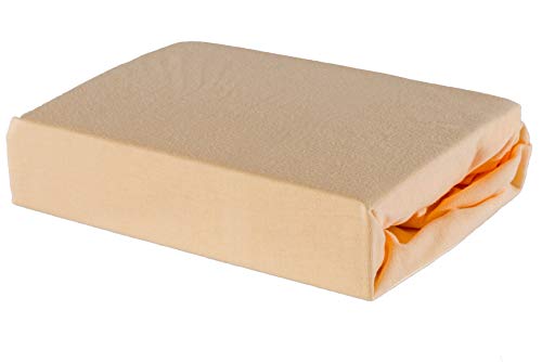 Soft Dream Bettlaken Spannbettlaken - 28 Farben - 100% Baumwolle Jerse (90 x 160 cm, Pfirsich) von Soft Dream