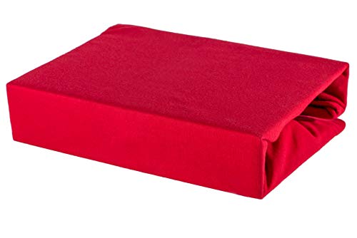 Soft Dream Bettlaken Spannbettlaken - 28 Farben - 100% Baumwolle Jerse (90 x 160 cm, Rot) von Soft Dream