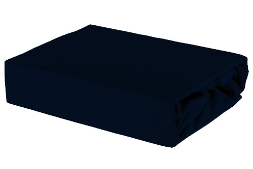 Spannbettlaken, Jersey, 100% (Marineblau, 80 x 180 cm) von Soft Dream
