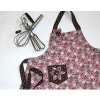 Rosa Und Braune Blüten Kinder Schürze Größe 5-6 von SoftAndSimpleDesigns