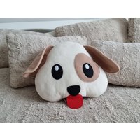 Hundegesicht Emoji Kissen | Süßer Welpe Plüsch Plüschtier von SoftDecorMarket