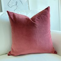 Ziegelroter Samt-Kissenbezug Weiches Dekoratives Kissen von SoftHomeTextile