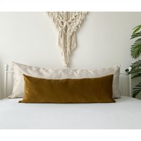 Extra Langer Lumbar-Kissenbezug, Kupfer-Bronze-Samt-Wurfkissen, Alle Individuellen Größen, Samt-Dekokissen, | Nur Bezug 20x54, 14x36 von SoftHomeTextile