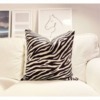 Zebra-Print-Kissenbezüge, Zebra-streifen-Kissen 18x18 Samt Dekokissen, Zebra-Musterkissen Auf Couch 20x20, 18x18, 22x22 | Nur Bezug von SoftHomeTextile