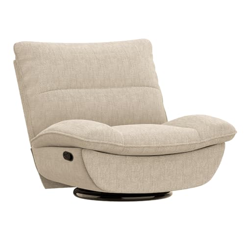 Softa Drehbarer Liegesessel, manueller Wippstuhl mit verstellbarer Beinstütze, Seitentaschen, gepolsterter Sitz und Rückenlehne, bequemes Liegesofa für Wohnzimmer, Beige Softa Drehbarer Liegesessel, manueller Wippstuhl mit verstellbarer Beinstütze, Seitentaschen, gepolsterter Sitz und Rückenlehne, bequemes Liegesofa für Wohnzimmer, Beige von Softa