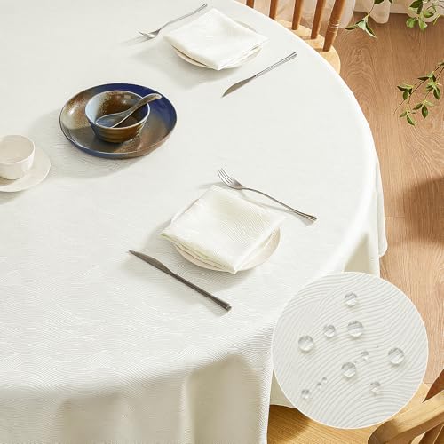 Softalker Tischdecke Outdoor Rund 120 cm Abwaschbar beige Jacquard Wasserabweisend Abwischbar Fleckschutz Tischtuch für Draußen Gartentisch Party Geburtstag Silvester Hochzeit Weihnachten Garten Softalker Tischdecke Outdoor Rund 120 cm Abwaschbar beige Jacquard Wasserabweisend Abwischbar Fleckschutz Tischtuch für Draußen Gartentisch Party Geburtstag Silvester Hochzeit Weihnachten Garten von Softalker