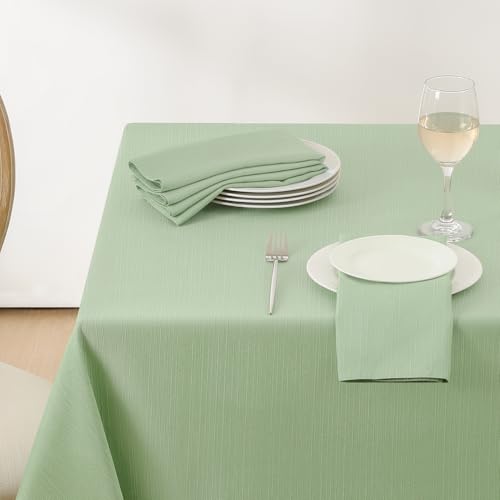 Softalker Tischdecke Outdoor abwaschbar 140x240 grün Frühling Leinenstruktur Tischdecken Tischtuch Rechteckig Tablecloth für Outdoor Gartentisch Terrasse Couchtisch Garten Balkon Ostern Sommer Kitchen von Softalker