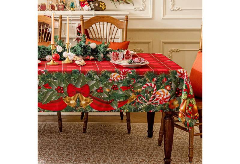 Softalker Tischdecke Rechteckige Weihnachtstischdecke, schmutzabweisend, waschbar Softalker Tischdecke Rechteckige Weihnachtstischdecke, schmutzabweisend, waschbar von Softalker