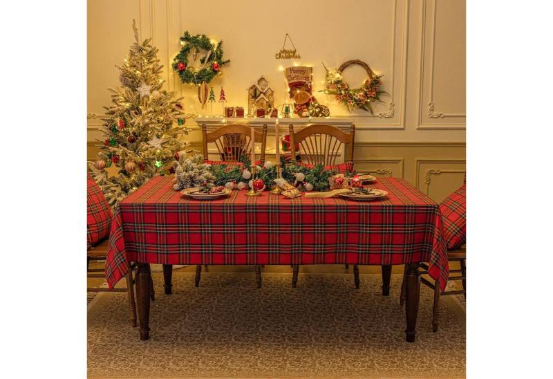 Softalker Tischdecke Rechteckige Weihnachtstischdecke, schmutzabweisend, waschbar Softalker Tischdecke Rechteckige Weihnachtstischdecke, schmutzabweisend, waschbar von Softalker