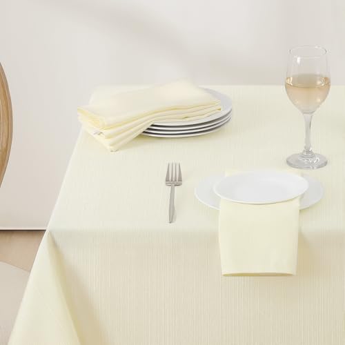 Softalker Tischdecke Weihnachten 320 x 140 Beige Abwaschbar Wasserabweisend Leinen Struktur rechteckig großes Tischtuch festlich Deko für Outdoor Draußen Garten Party Geburtstag Silvester Neujahr von Softalker
