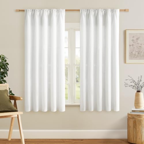Softalker Vorhänge Leinen Gardinen Weiss 160 cm Hoch Vorhang Kurz modern Leinenoptik Gardine Schal Scheibengardine Stangendurchzug Schlaufenschal für Schlafzimmer küchengardinen 140 cm Breit,2er Set Softalker Vorhänge Leinen Gardinen Weiss 160 cm Hoch Vorhang Kurz modern Leinenoptik Gardine Schal Scheibengardine Stangendurchzug Schlaufenschal für Schlafzimmer küchengardinen 140 cm Breit,2er Set von Softalker