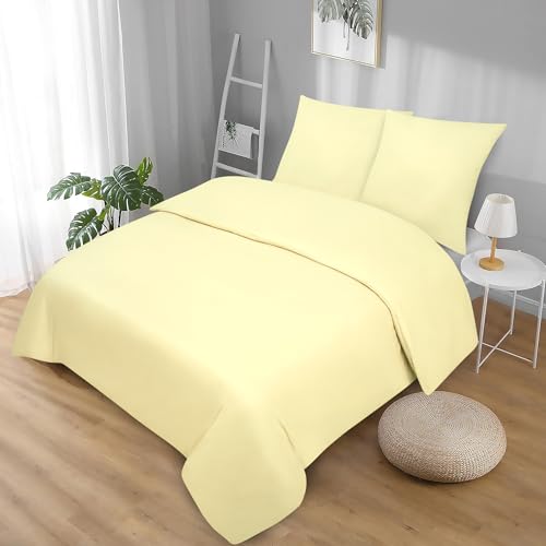 Softex Royal Baumwolle Bettwäsche Set 155x220 cm 2-teilig – 100% Baumwolle – Oeko-TEX Zertifiziert – YKK Reißverschluss – Hautfreundlich – Helllblau – 60° waschbar von Softex Royal