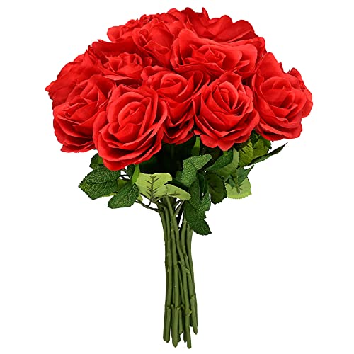 Softflame Künstliche/künstliche Blumen – Rosenrot, 20 Stück für Hochzeit, Zuhause, Party, Restaurant von Softflame