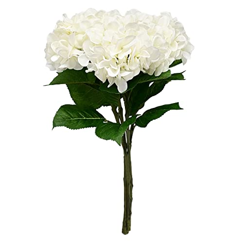 Softflame Künstliche/künstliche/künstliche Blumen – Hortensien, weiß, 4 Stück für Hochzeit, Zuhause, Party, Restaurant von Softflame