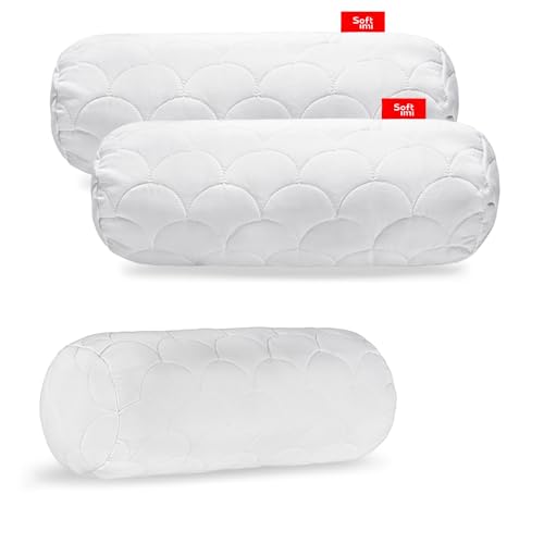 Softimi Gestepptes Premium Kissen 2er Set 15x40 cm Antiallergisch - Anti-Milbe - Geruchlos sofort verwendbar - Mit Härteeinstellung (2er Set 15x40 cm) von Softimi