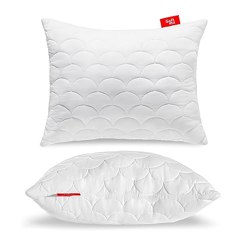 Softimi Gestepptes Premium Kissen 40x50 cm Antiallergisch - Anti-Milben - Geruchlos sofort verwendbar - Mit Härteeinstellung (40x50 cm) von Softimi