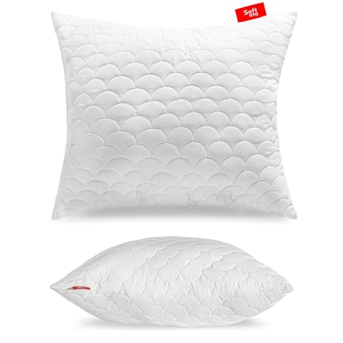 Softimi Gestepptes Premium Kissen 60x70 cm Antiallergisch - Anti-Milben - Geruchlos sofort verwendbar - Mit Härteeinstellung (60x70 cm) von Softimi
