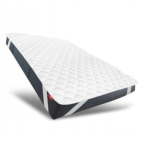 SOFTIMI Topper Matratzenschoner Matratzenbezug gesteppt 220x200x3 cm- hygienisch, antiallergisch - bei 60 Grad waschbar - mit ÖKO TEX Zertifikat - mit Gummizug (220 x 200 cm) von Softimi