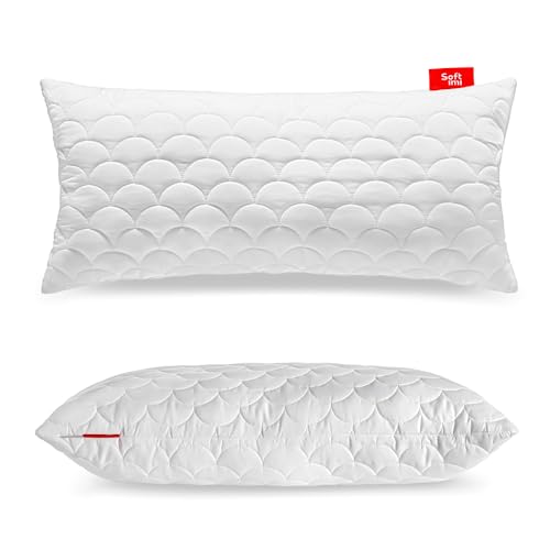 Softimi Gestepptes Premium Kissen 40x80 cm Antiallergisch - Anti-Milbe - Geruchlos sofort verwendbar - Mit Härteeinstellung (40x80 cm) von Softimi