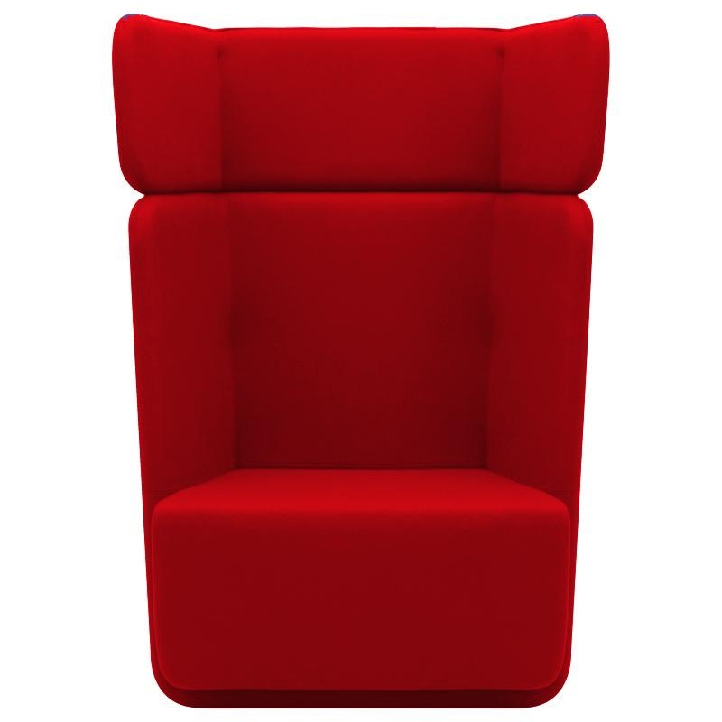 Softline - Basket Sessel mit hohem Rücken - rot/Stoff Filz 622/BxHxT 95x126x74cm von Softline
