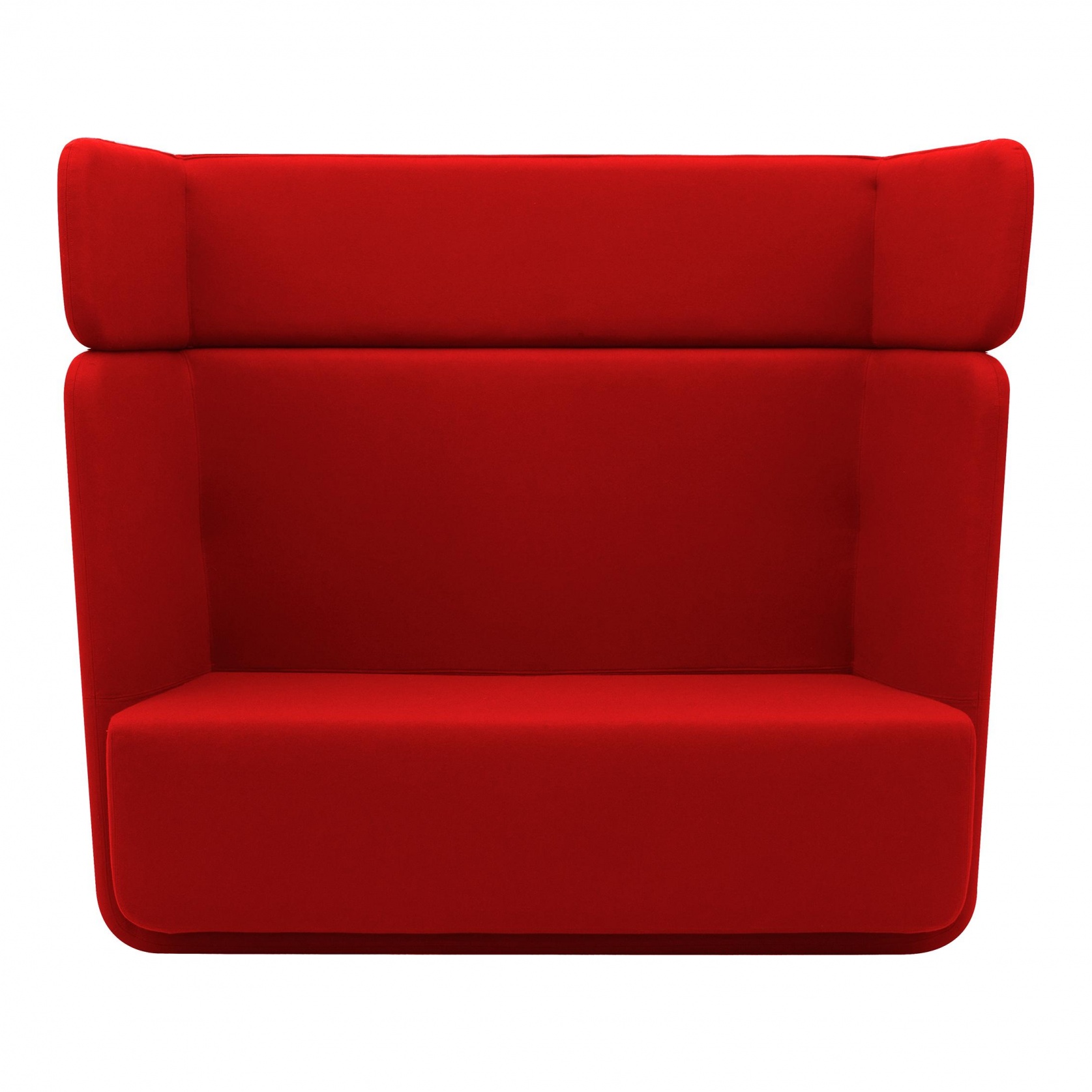 Softline - Basket Sofa mit hohem Rücken - rot/Stoff Filz 622/BxHxT 152x126x74cm von Softline