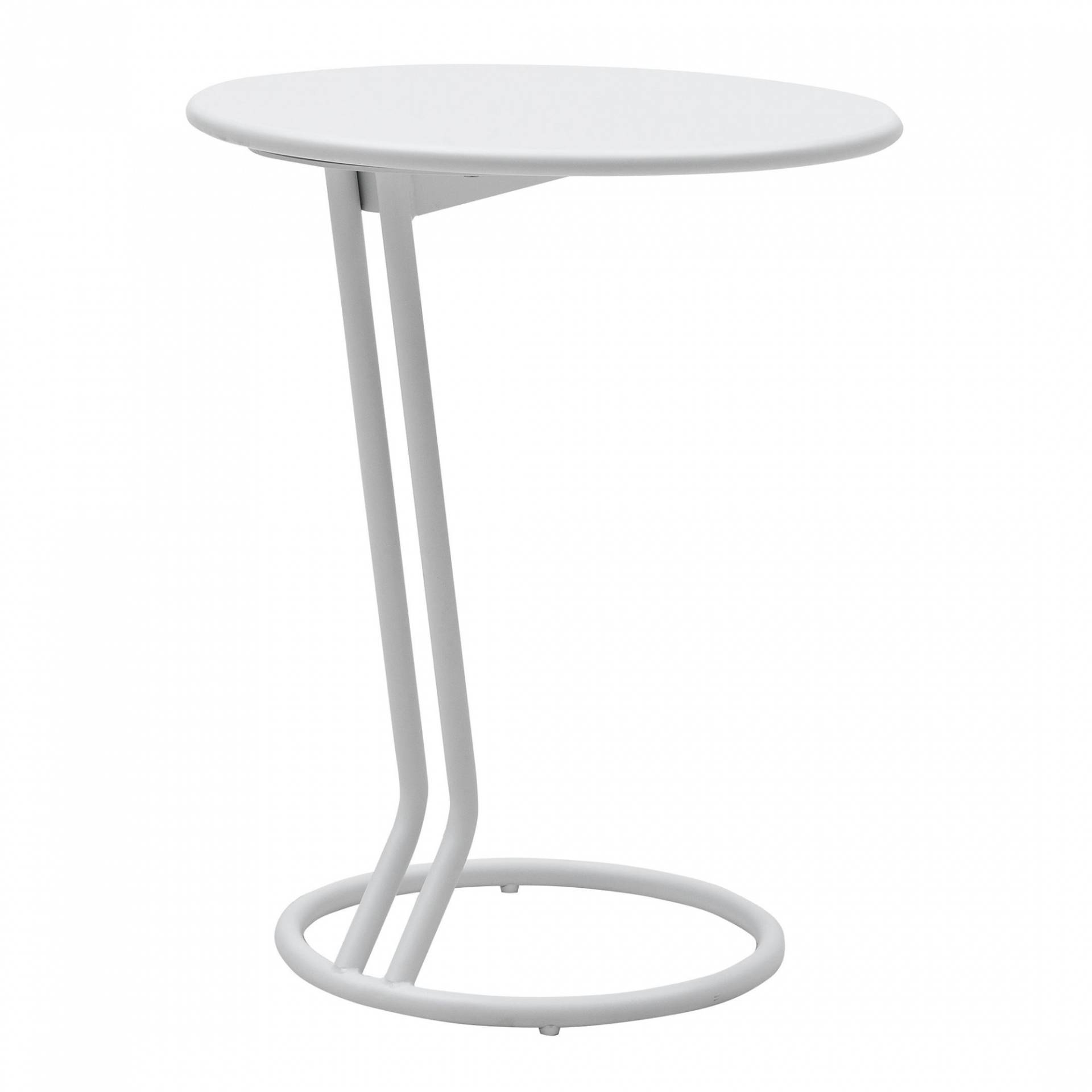 Softline - Boggie Beistelltisch - weiß/lackiert/H x Ø 56x45cm/Tischplatte MDF/Gestell Stahl von Softline