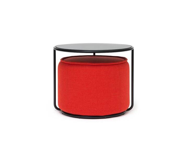 Softline Guéridon mit Hocker Tom schwarz, Designer Sascha Sartory, 47/37 cm von Softline
