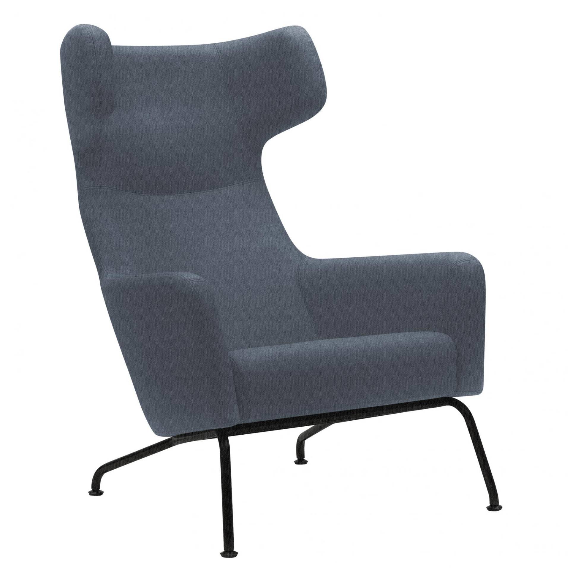 Softline - Havana Ohrensessel - blau/grau/Stoff Vision 441/BxHxT 79x107x96cm/Gestell schwarz von Softline