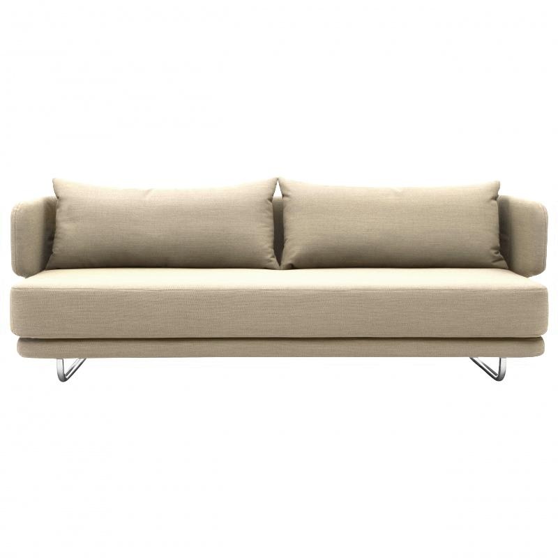 Softline - Jasper Schlafsofa - beige/Stoff Filz 619/BxHxT 212x72x83cm/Sofa- und Kissenbezug abziehbar von Softline