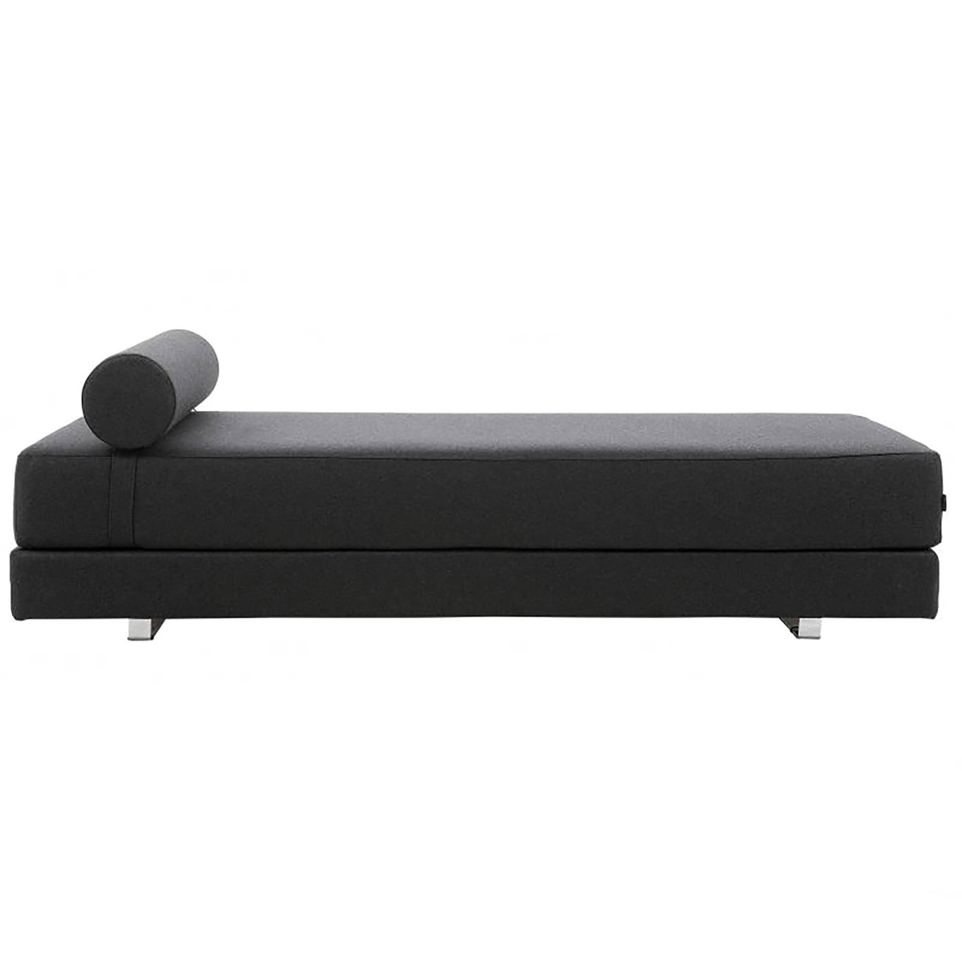 Softline - Lubi Schlafsofa mit Kaltschaummatratze - anthrazit/Stoff Filz 610/BxHxT 203x65x82cm/mit PU-Schaumstoffmatratze/inkl. Nackenrolle von Softline