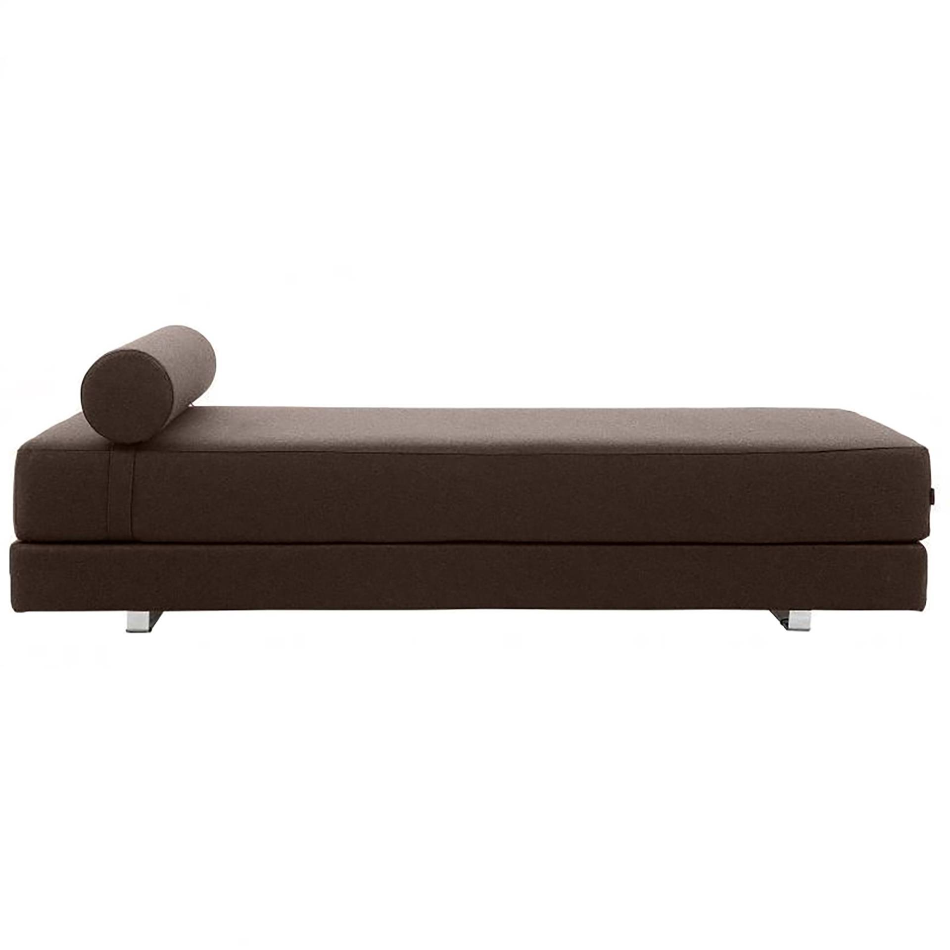 Softline - Lubi Schlafsofa mit Kaltschaummatratze - mokka/Stoff Filz 635/BxHxT 203x65x82cm/mit PU-Schaumstoffmatratze/inkl. Nackenrolle von Softline