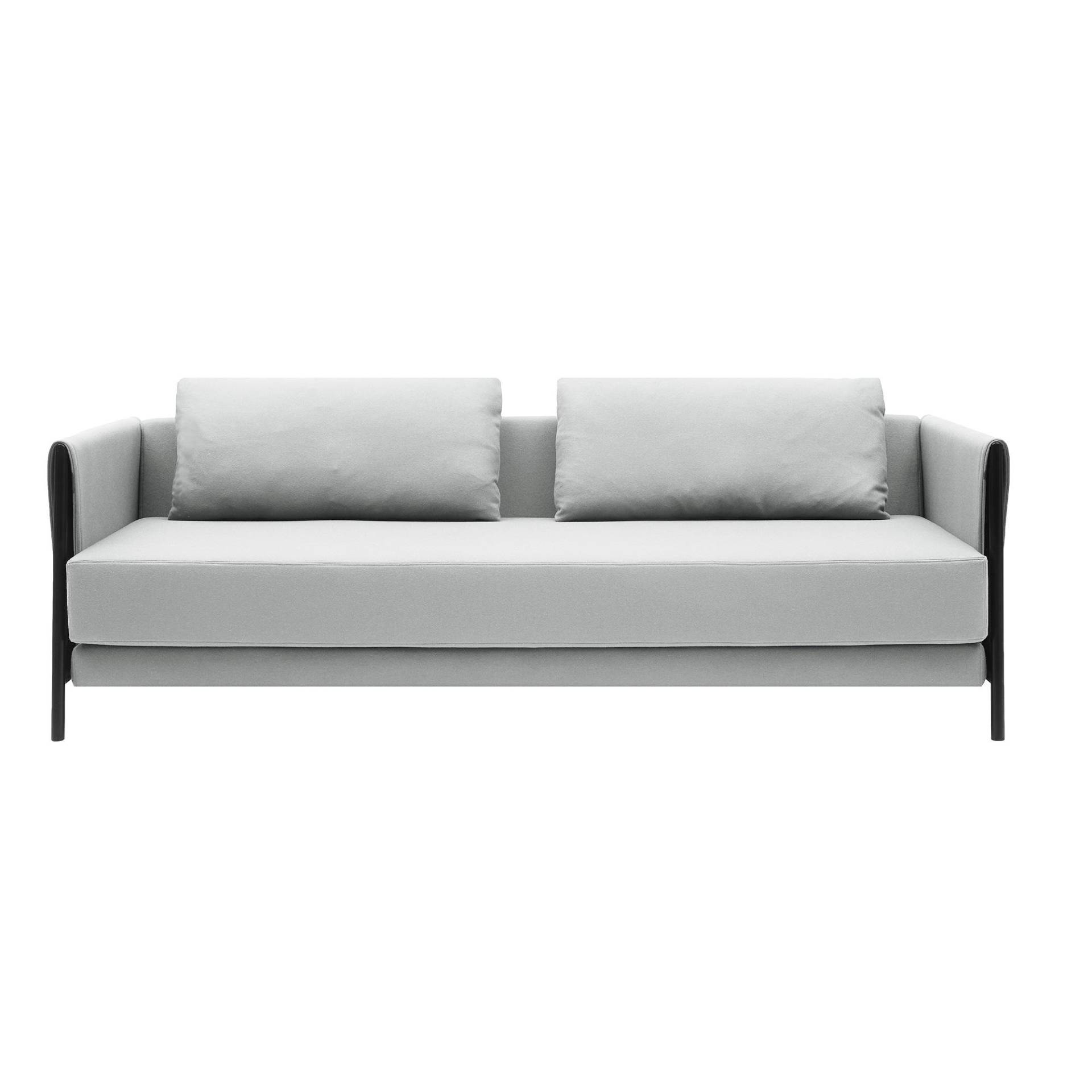 Softline - Madison Schlafsofa - hellgrau/Stoff Vision 445/BxHxT 209x75x95cm/Gestell schwarz von Softline